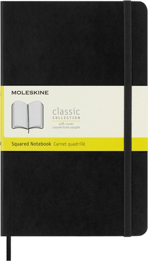 [1422898] Carnet Moleskine large 130x210mm carreau 5x5mm couverture souple noir