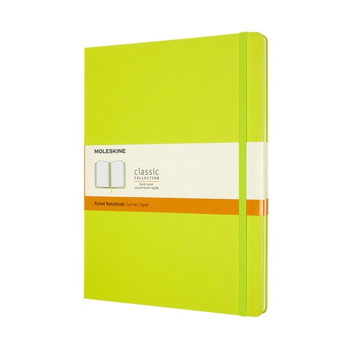 [1422899] Carnet Moleskine XL 190x250mm ligné couverture rigide vert citron