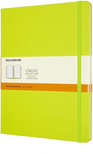 [1422899] Carnet Moleskine XL 190x250mm ligné couverture rigide vert citron
