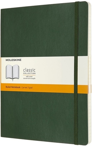 [1422912] Carnet Moleskine XL 190x250mm ligné couverture souple vert myrte
