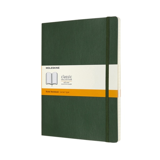 [1422912] Notitieboek Moleskine XL 190x250mm lijn soft cover myrtle green