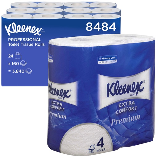 [1422825] Papier toilette Kleenex 8484 4 épaisseurs 160 feuilles blanc