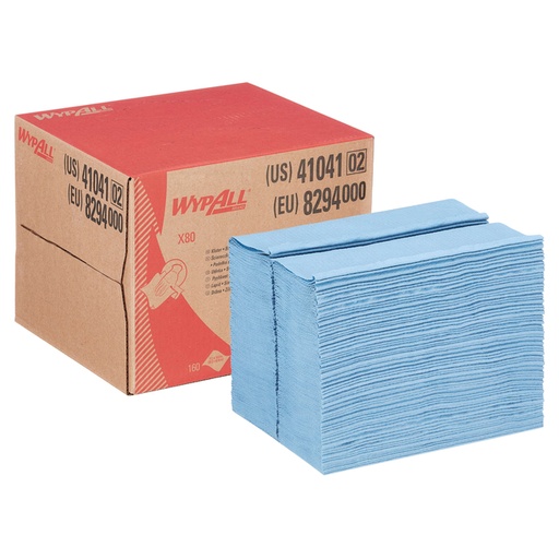 [1422827] Reinigingsdoek WypAll X80 PowerClean dispenserdoos 1-laags 160 vel blauw 8294