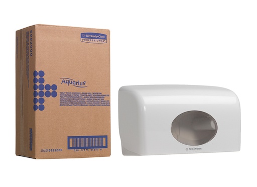 [1422834] Distributeur papier toilette Aquarius Duo 6992 petits rouleaux blanc