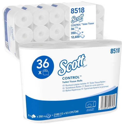 [1422844] Papier toilette Scott Control 8518 3 épaisseurs 350 feuilles blanc