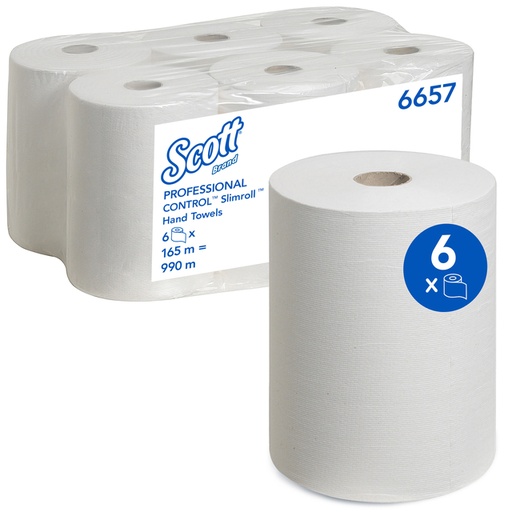 [1422849] Essuie-mains Scott 6657 Slimroll 1 épaisseur 165m blanc