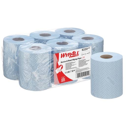 [1422860] Poetspapier WypAll L10 GeneralClean 1-laags 280 vel blauw 6220