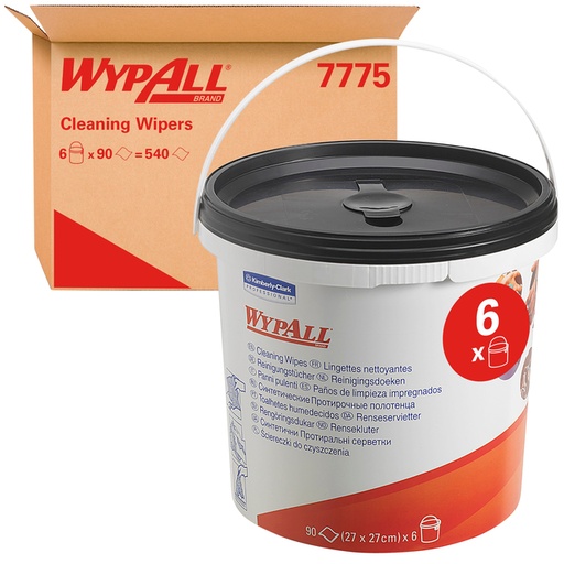 [1422919] Lingettes nettoyantes WypAll PowerClean 7775 seau 1 épaisseur 6x 90 feuilles verts vert