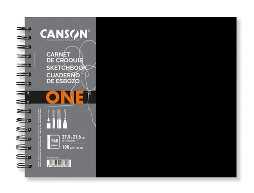 [1422743] Schetsboek Canson Art Book One spiraalgebonden 160vel 100gr 279x216mm wit