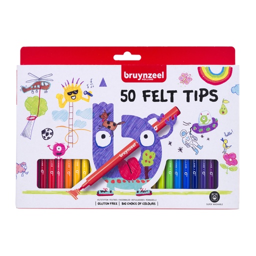 [1422909] Viltstift Bruynzeel Kids set à 50 kleuren
