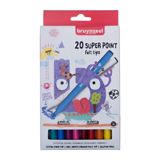 [1422910] Feutre Bruynzeel Kids uper Point set 20 couleurs