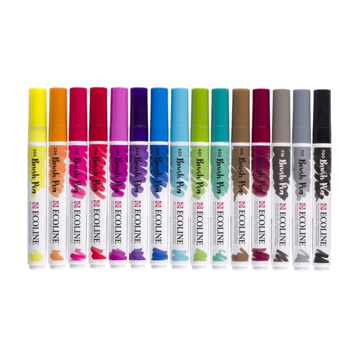 [1422911] Brushpen Talens Ecoline set à 15 stuks assorti