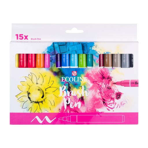 [1422911] Feutre pinceau Talens Ecoline set 15 couleurs