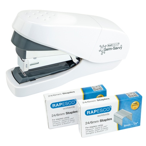 [1423066] Agrafeuse Rapesco Germ-Savvy Less Effort ECO Antibactérien blanc