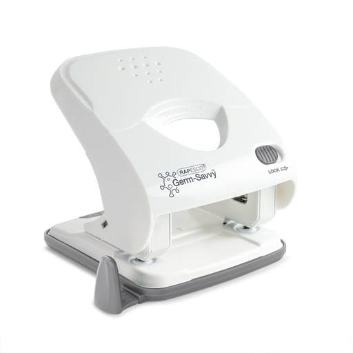 [1423068] Perforator Rapesco Germ-Savvy Less Effort Eco X5-40ps antibacterieel 2-gaats wit