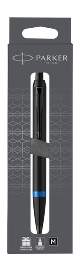 [1423089] Balpen Parker IM black blue vibrant ring medium blister à 1 stuk