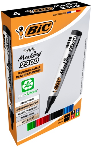 [1424564] Viltstift Bic 2300 ecolutions schuin medium doos à 4 stuks