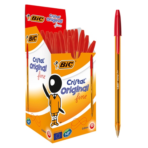 [1424565] Balpen Bic Cristal fijn rood