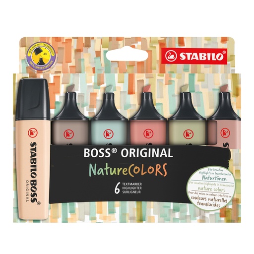 [1424467] Markeerstift STABILO Boss 70/6 nature colors etui à 6 stuks