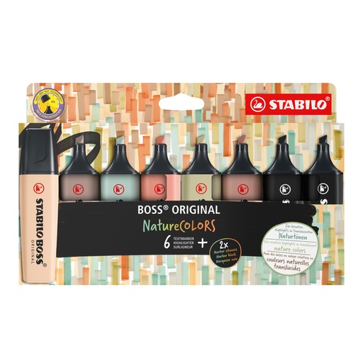 [1424471] Surligneur STABILO Boss 70/8 NatureCOLORS étui 8 pièces