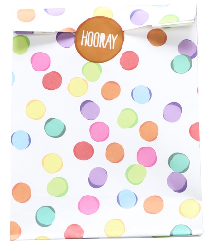 [1423231] Uitdeelzakjes Haza Festive Colors met stickers 6 stuks