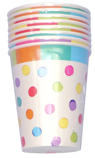 [1423239] Gobelet Haza Festive Colors 250ml 8 pièces