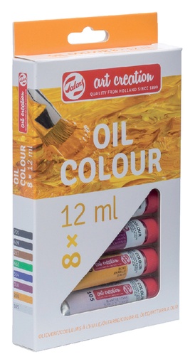 [784776] Peinture à l'huile Talens Art Creation assorti blister 8 pièces