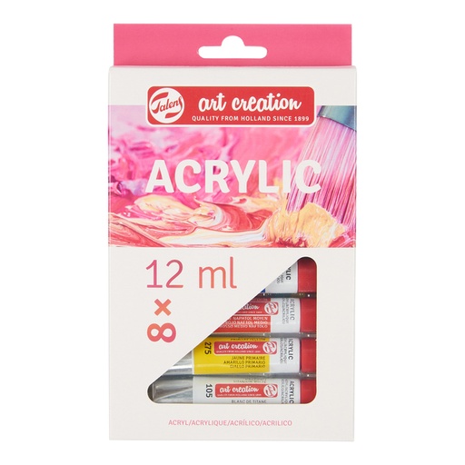 [784777] Peinture acrylique Talens Art Creation étape par étape 12ml set 8 couleurs