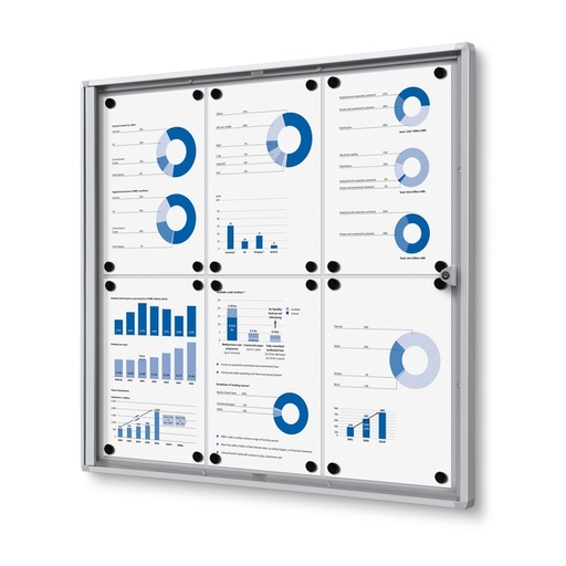 [1423247] Vitrine d'affichage d'intérieur Quantore 6x A4 argent