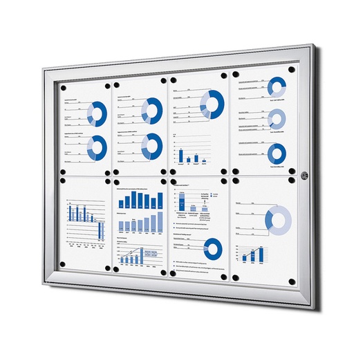 [1423250] Vitrine d''affichage Quantore Luxe 8x A4 argent