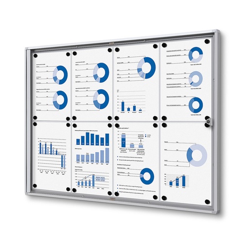 [1423252] Vitrine d'affichage d'intérieur Quantore 8x A4 argent