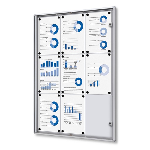 [1423253] Vitrine d'affichage d'intérieur Quantore 9x A4 argent