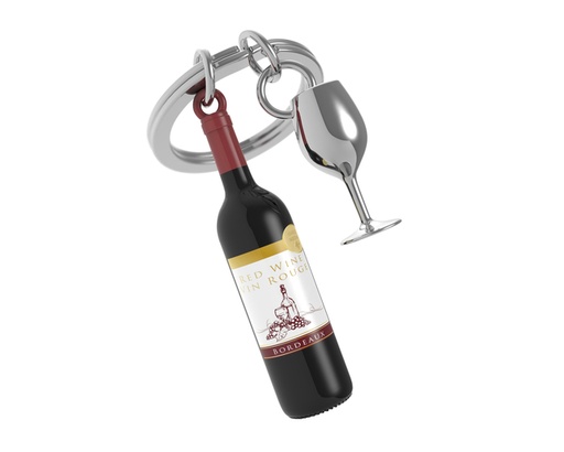 [1424633] Porte-clés Metalmorphose Bouteille de vin rouge