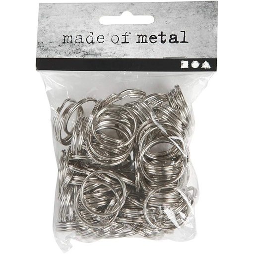[1424656] Sleutelring Creativ Company zilverkleurig 25mm 100 stuks