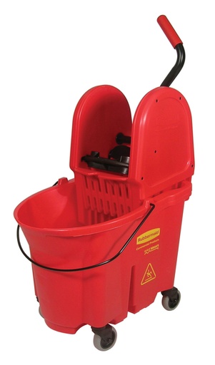 [1424395] Seau et presse Rubbermaid Wavebrake 33L rouge