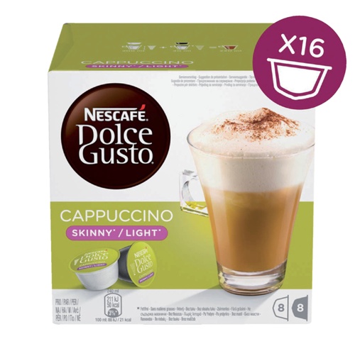 [108088] Cappuccino Light Dolce Gusto 16 capsules pour 8 tasses