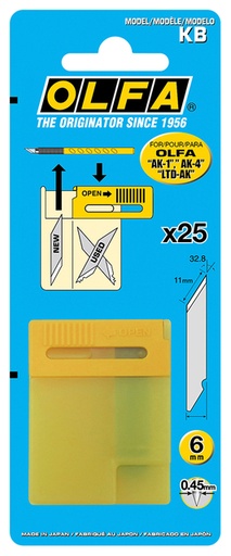 [1429990] Reservemes Olfa KB blister à 25 stuks