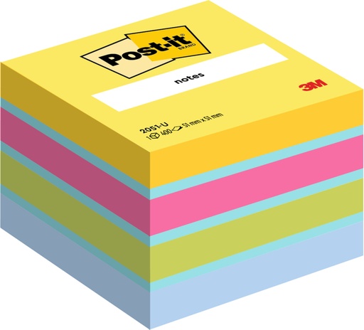 [1422504] Memoblok 3M Post-it 2051 51x51mm assorti kleur 400 vel