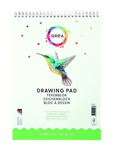 [1423027] Tekenblok Qrea A4 24 vel 160gr spiraal