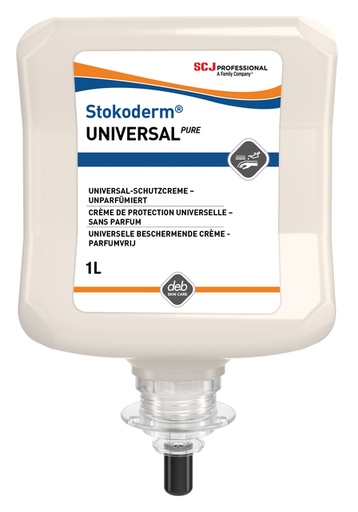 [1423299] Crème mains SCJ Stokoderm Universal Pure sans parfum 1L