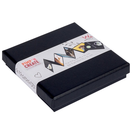 [1429358] Boîte photos Leporello Box Walther Design 11 photos 10x10cm noir