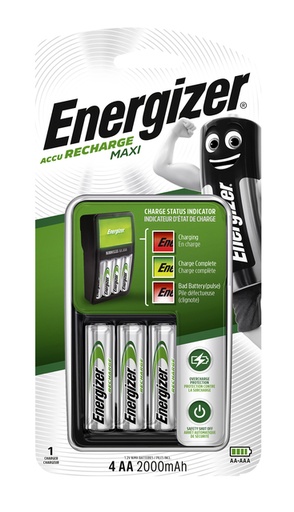 [1429532] Chargeur pile Energizer 4 piles AA incluses