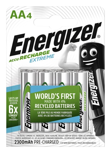 [1429542] Pile rechargeable Energizer 4x AA 2300mAh