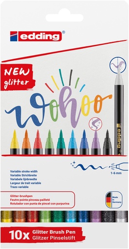 [1429673] Brushpen edding 1340 glitter assorti set à 10 stuks