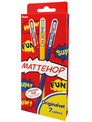 [1429674] Roller gel Pentel K110 Mattehop Fun Original Medium assorti 7 pièces