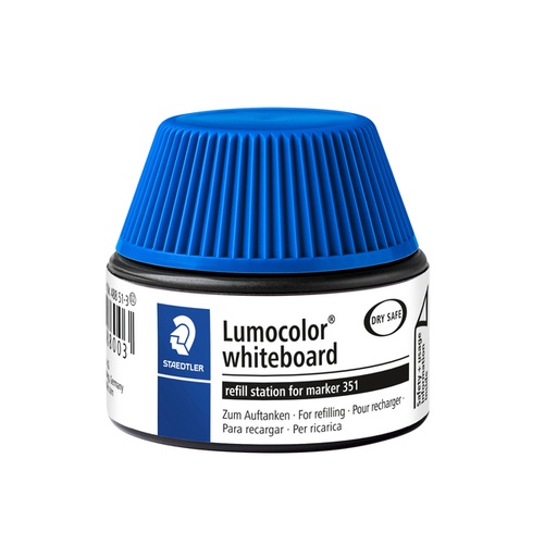 [1422595] Station de recharge feutre STAEDTLER Lumocolor tableau blanc 30ml bleu