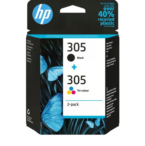 [1429685] Cartouche d'encre HP 6ZD17AE 305 duo noir + 3 couleurs