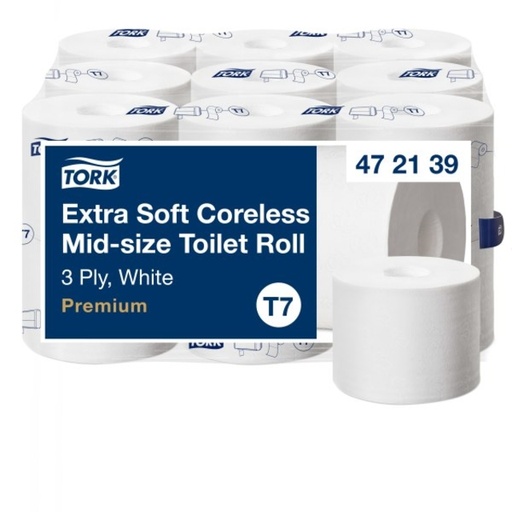 [1430361] Toiletpapier Tork Mid-size T7 premium 3-laags 550vel wit 472139