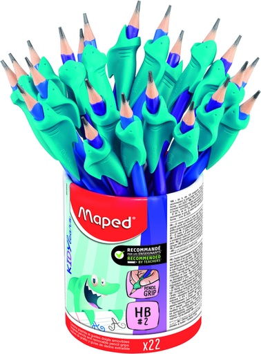 [1430639] Crayon graphite Maped Jungle Fever embout gomme avec prise Kidy Learn pot 22 pièces