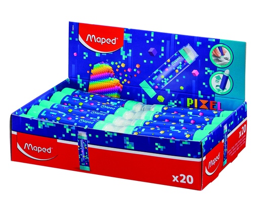 [1430653] Gomme tube Maped Pixel party présentoir 20 pièces